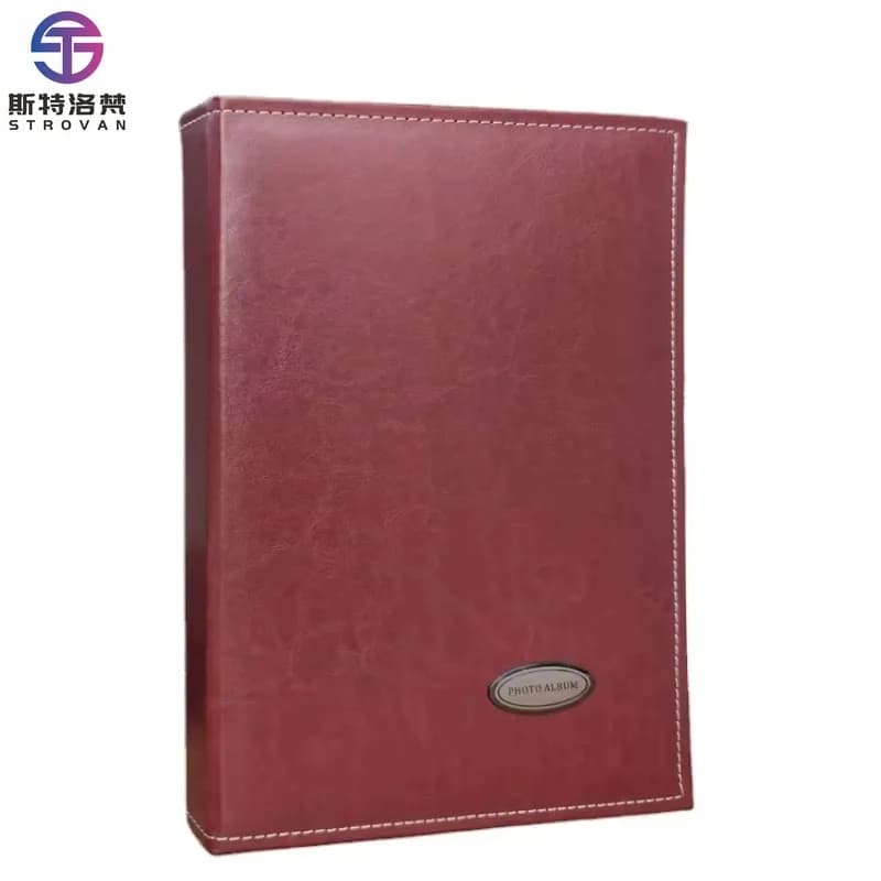 6 Inch 240 Sheets Leather Cover Photo Album Family Memorial Album Interstitial Album