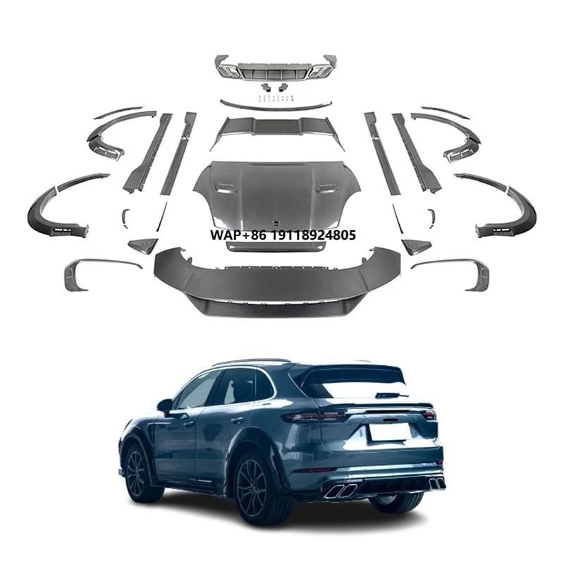 Car Modification Front Bumper Front Lip Rear Bumper Rear Lip Body Kit MSY Carbon Fiber for  2018-2023 Cayenne Turbo