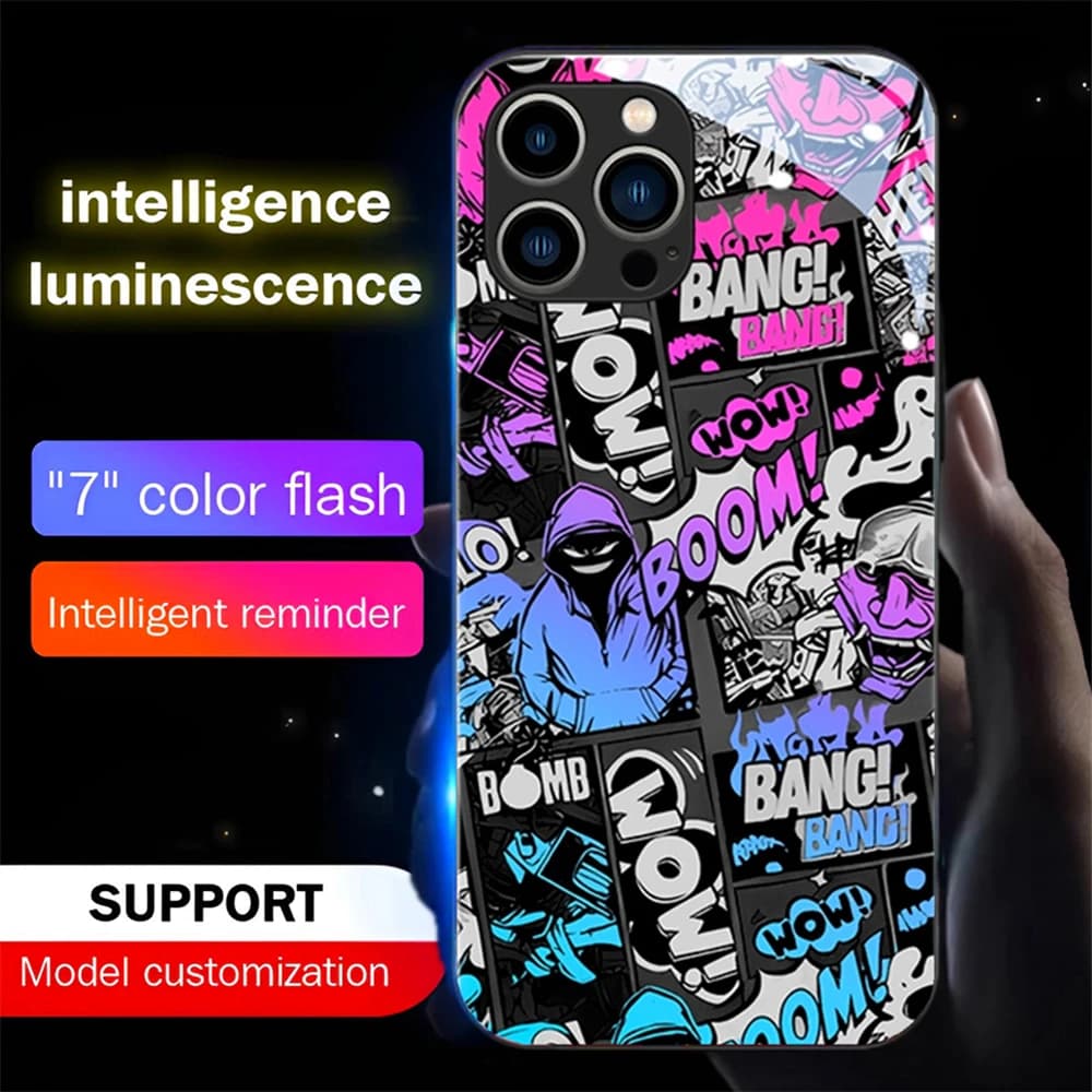 Mobile Flash LED Luminous Cover Night Light Shockproof Phone Case For Samsung S26 S25 S24 S23 S22 S21 S20 FE Note 20 Plus Ultra