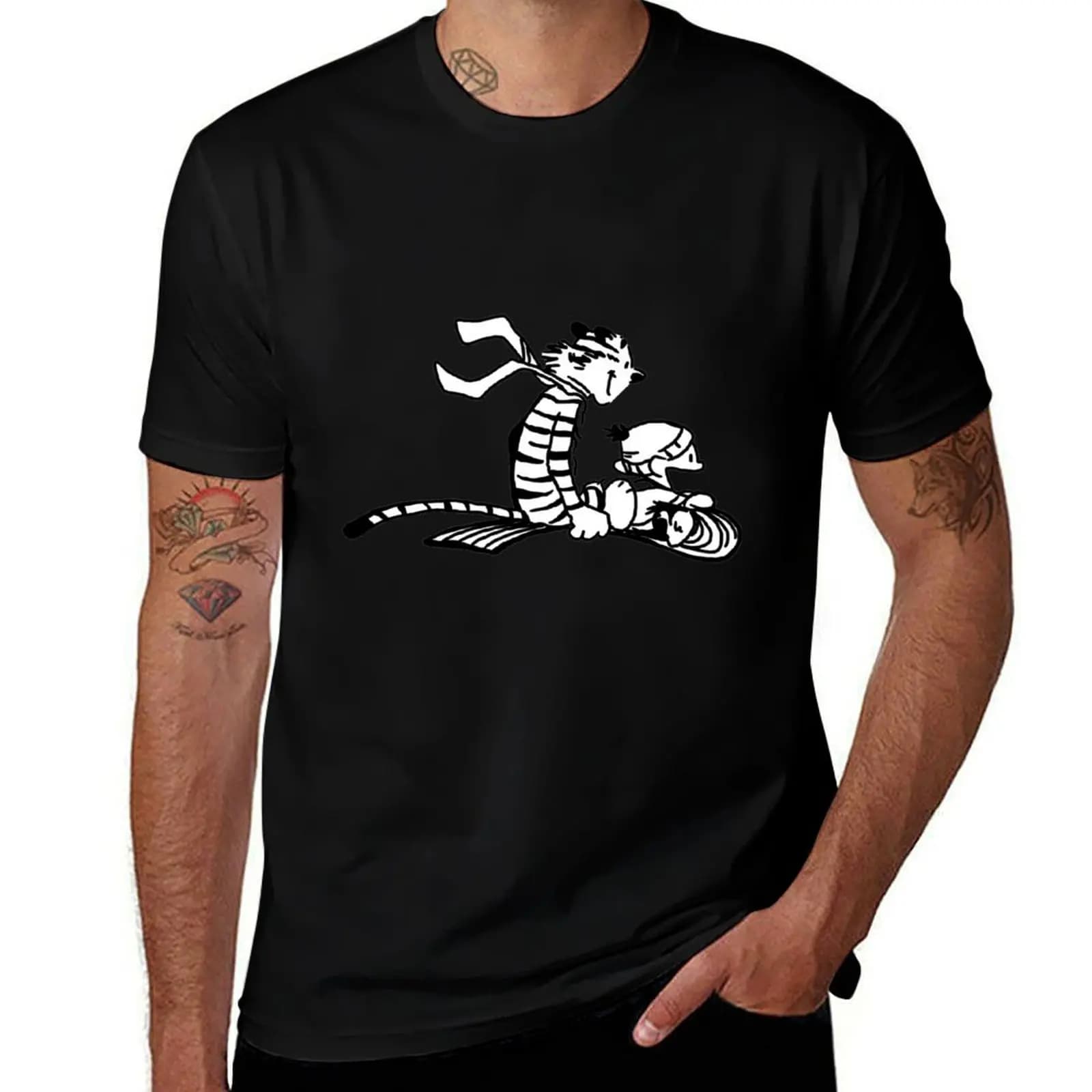 Calvin & Hobbes' T-Shirt Casual Basic Short Sleeve T-Shirt