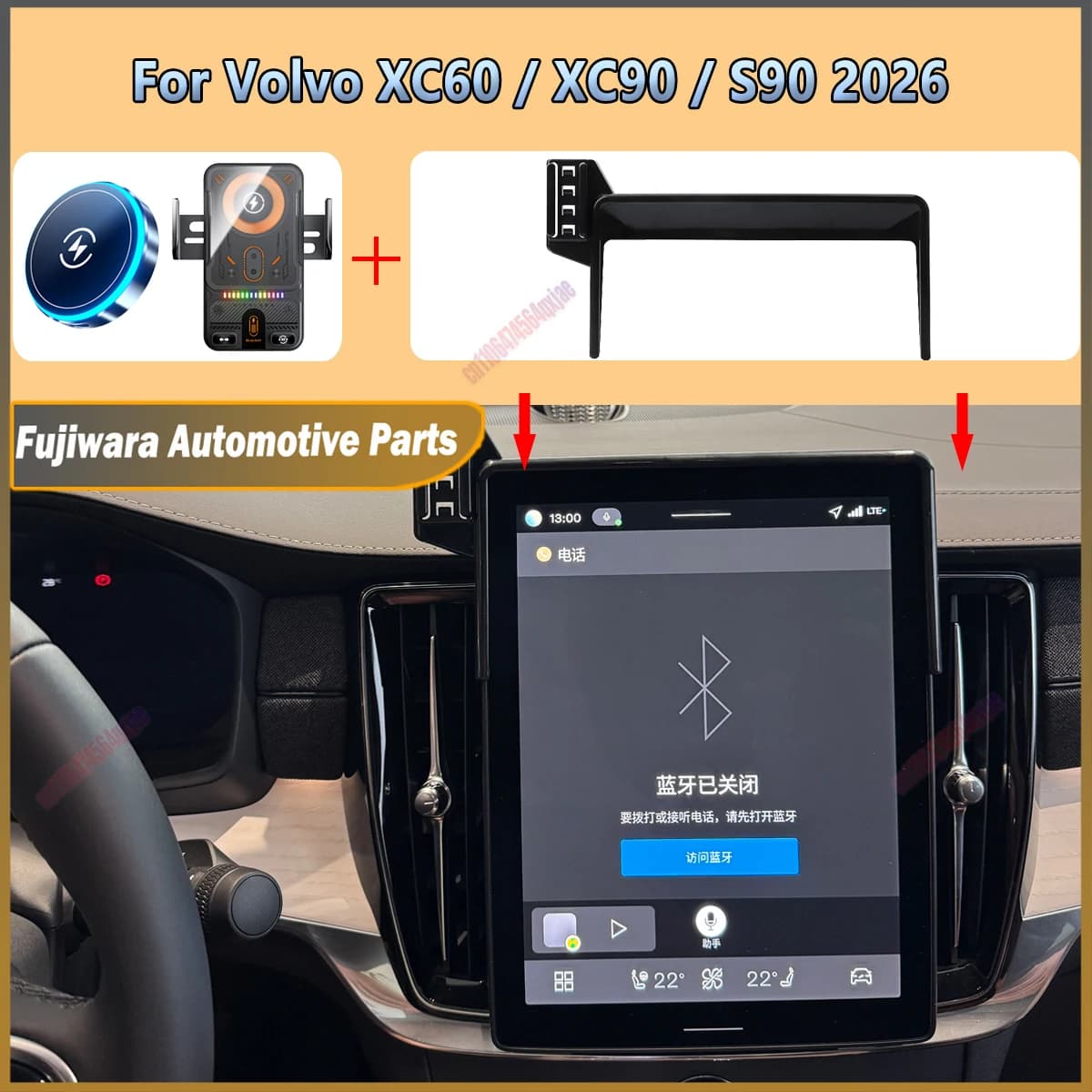 For 2026 Volvo XC60 XC90 S90 Car Phone Holder vent Wireless Charging Car charger cradle For Magsafe Accessories