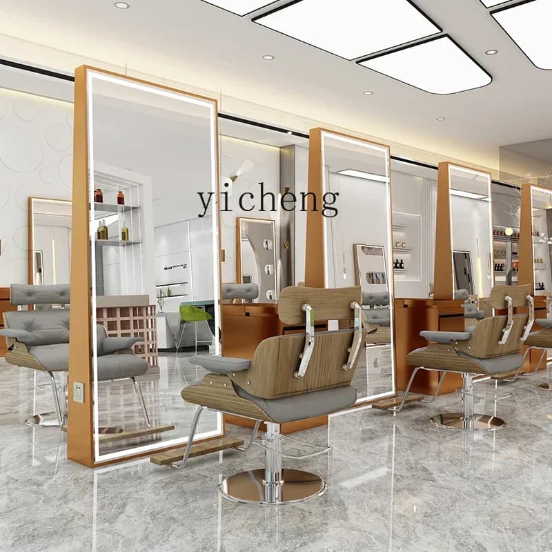 CC Yd barber shop mirror table hair salon special simple hair salon double-sided mirror single-sided floor-to-ceiling wall