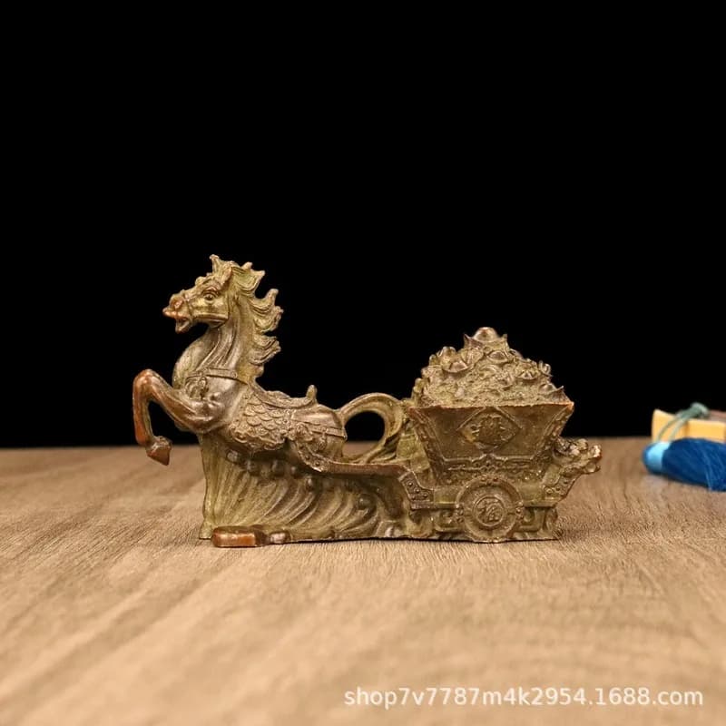 Brass alloy craft item: Horse-shaped ingot, home living room decorative ornament