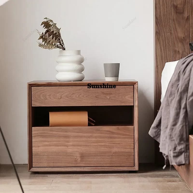 Comfortable Bedroom Bedside Table Mobile Drawers Small Modern Luxury Wooden Nightstands Bedroom Mesita De Noche Modern Furnit