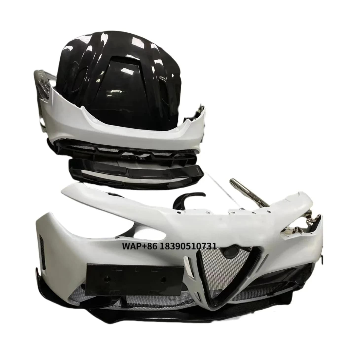For Giulia Upgrade GTAM Front Bumper Grille Rear Bumper Fender Carbon Brazed Hood