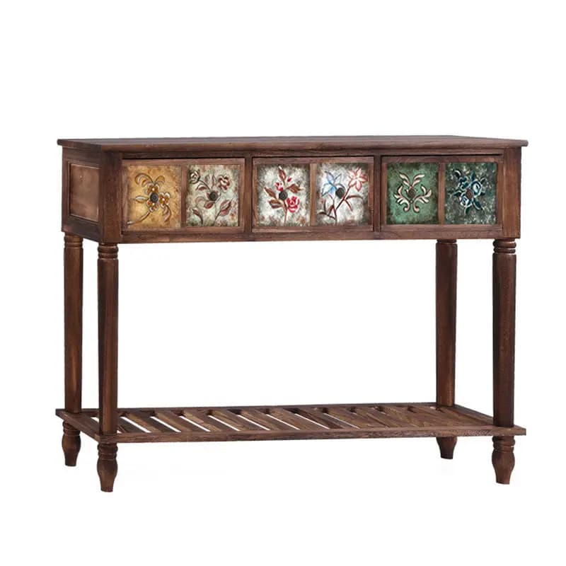 American solid wood entrance cabinet, entrance table is very narrow against the wall