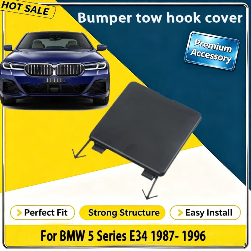 For BMW 5 Series E34 1987- 1996 Rear Bumper Tow Hook Cover ABS Trim Cap Replacement OEM 51121944539