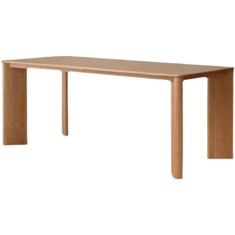 Nordic solid wood dining table simple log square large board ash wood home dining long table designer workbench