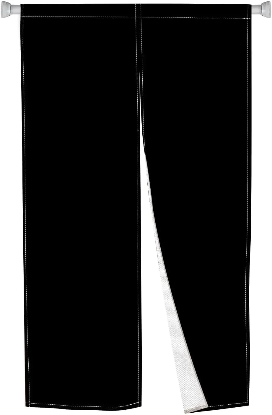 Long Type Japanese Doorway Curtain Noren Window Treatment Door Tapestry Pure Black Printed Door Curtain for Privacy Partition Di