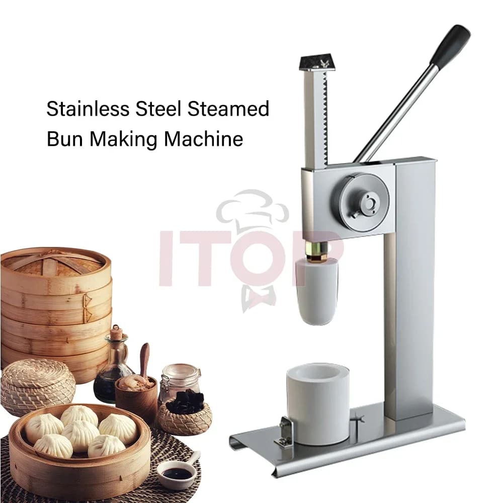 Gold Seller Commercial Chinese Bun Making Machine Mini Home Ues Steamed Stuffed Bun Manual Baozi Maker Automatic Dough Press