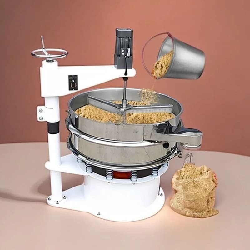 Stainless steel automatic ultra-fine powder scraper small electric circular vibrating screen extension