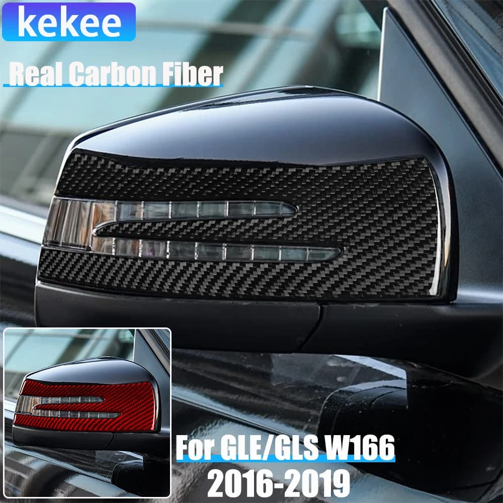 Real Carbon Fiber Car Accessories Side Mirror Trim Cover Soft Sticker For Mercedes-Benz W166 GLE/GLS 2016 2017 2018 2019