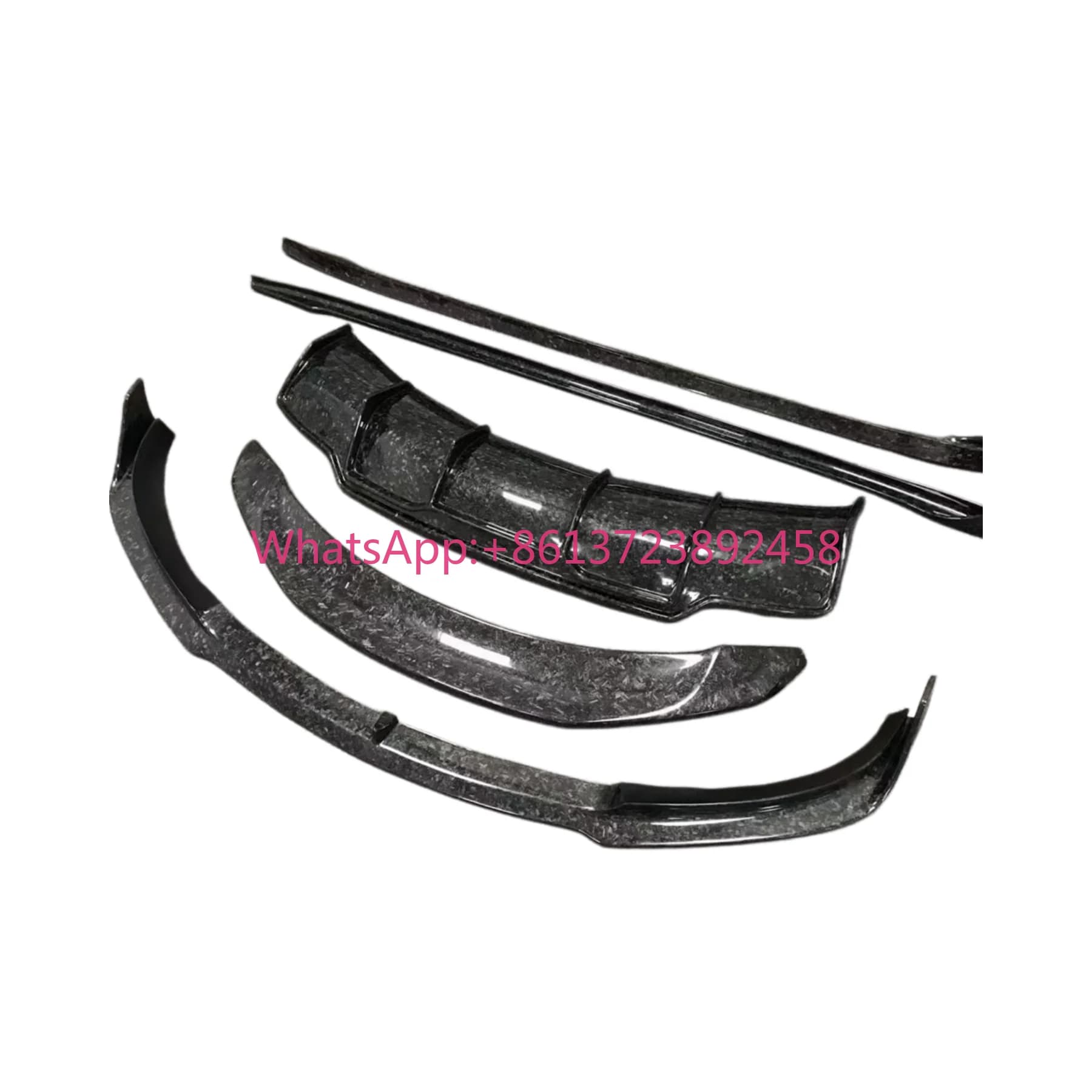 Forged Carbon Body Kit Front Lip Diffuser Side Skirt Spoiler Car Wing for Tesla Model 3 Car Bumper Car Kits