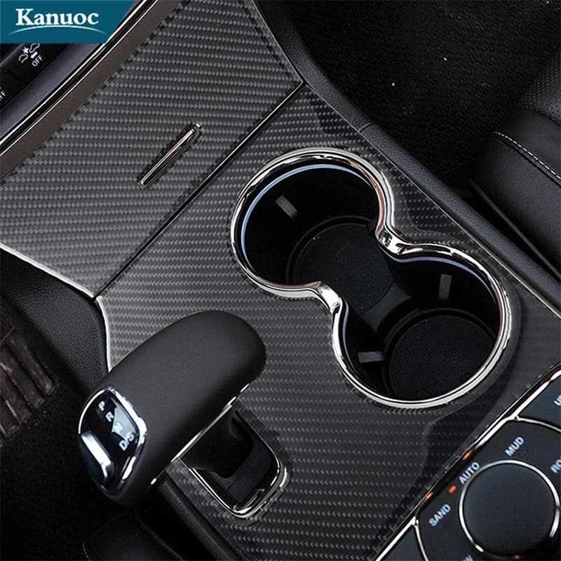 Carbon Fiber Electronic Gearshift Panel Stickers For Jeep Grand Cherokee 2014 2015 Car Interior Decorative Accessories