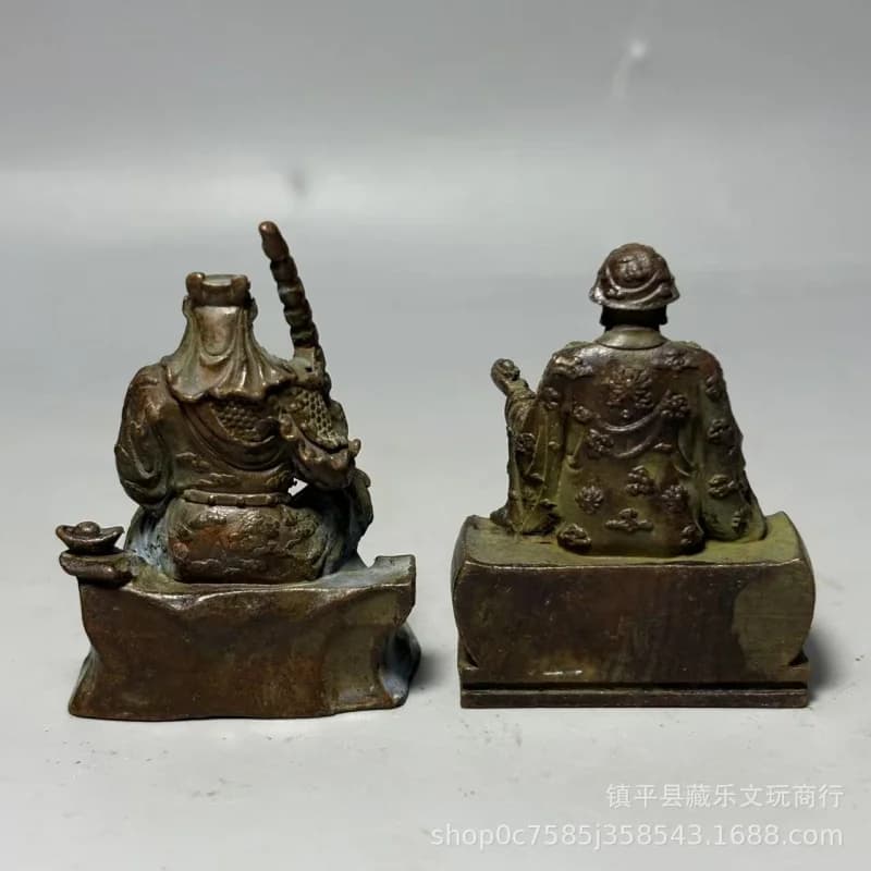 Antique statue of the God of Wealth Zhao Gongming, a decorative piece for home living rooms and Buddhist shrines