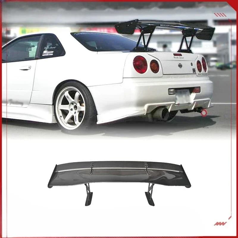 Suitable For Nissan R34 SKYLINE Carbon Fiber Modification Vortex GT Large Tail, Spoiler Fixed Wind Wing