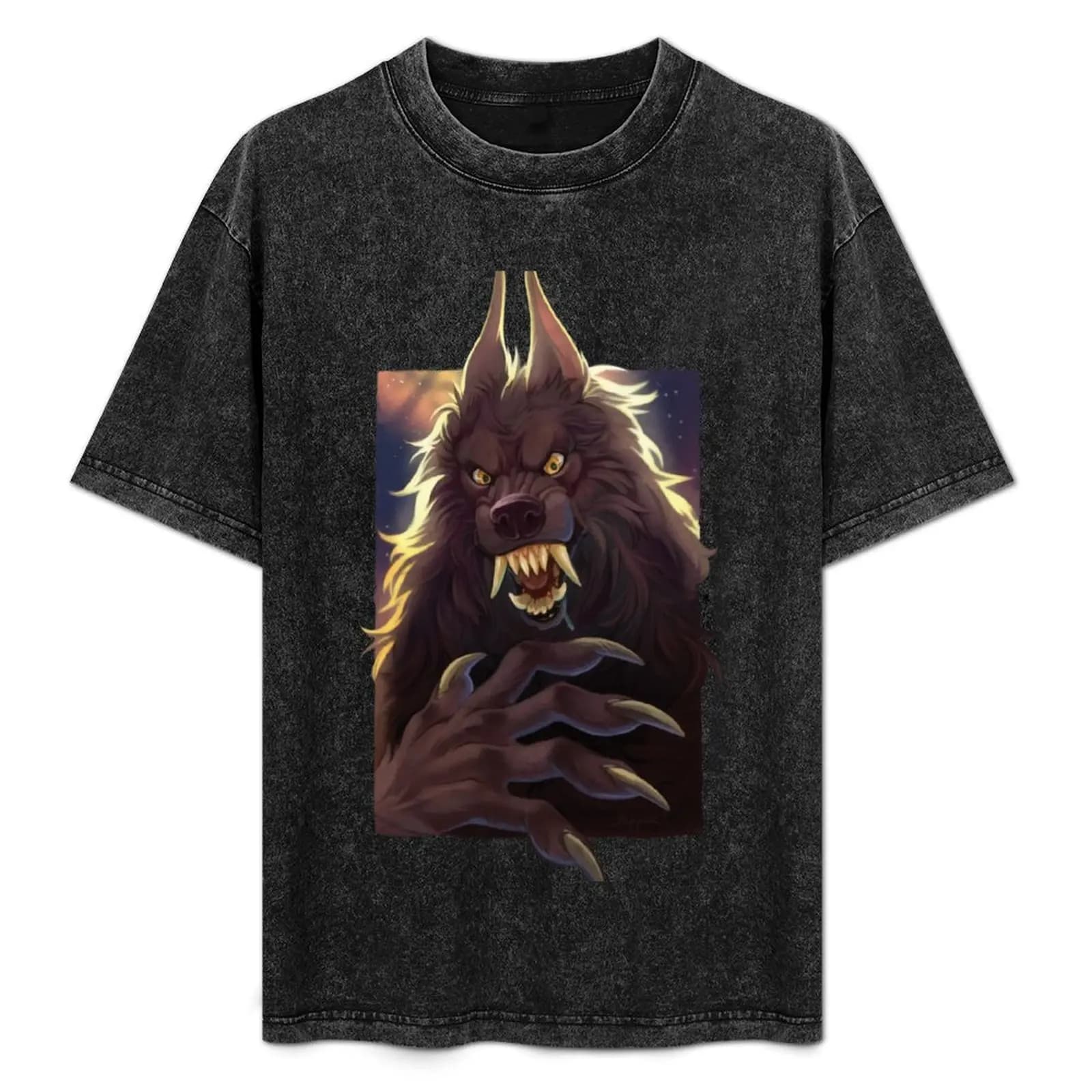 Black Werewolf - Dark Background T-Shirt Sport Basic Moisture Wicking Tee