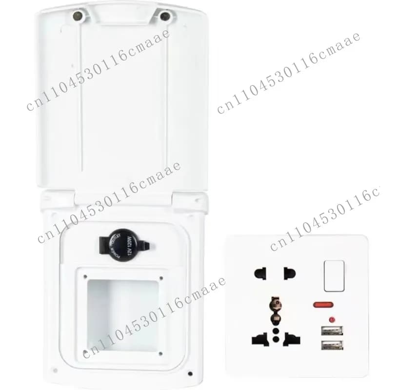 Car Integrated Electric Port Waterproof 86 Box Power Socket External Power Socket Box the RV Is Equipped with a Plug-in Box