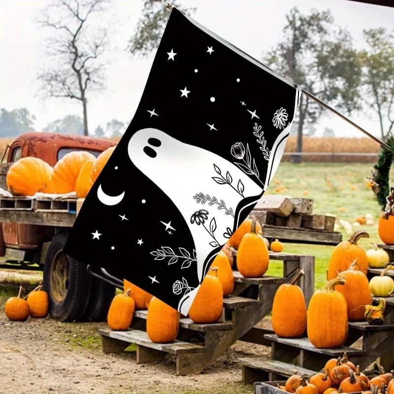 1pc Halloween Flag 90X150cm, Humorous Prints Design, Easy To Display, Polyester Fabric, Indoor Outdoor Yard Garden Party Decor