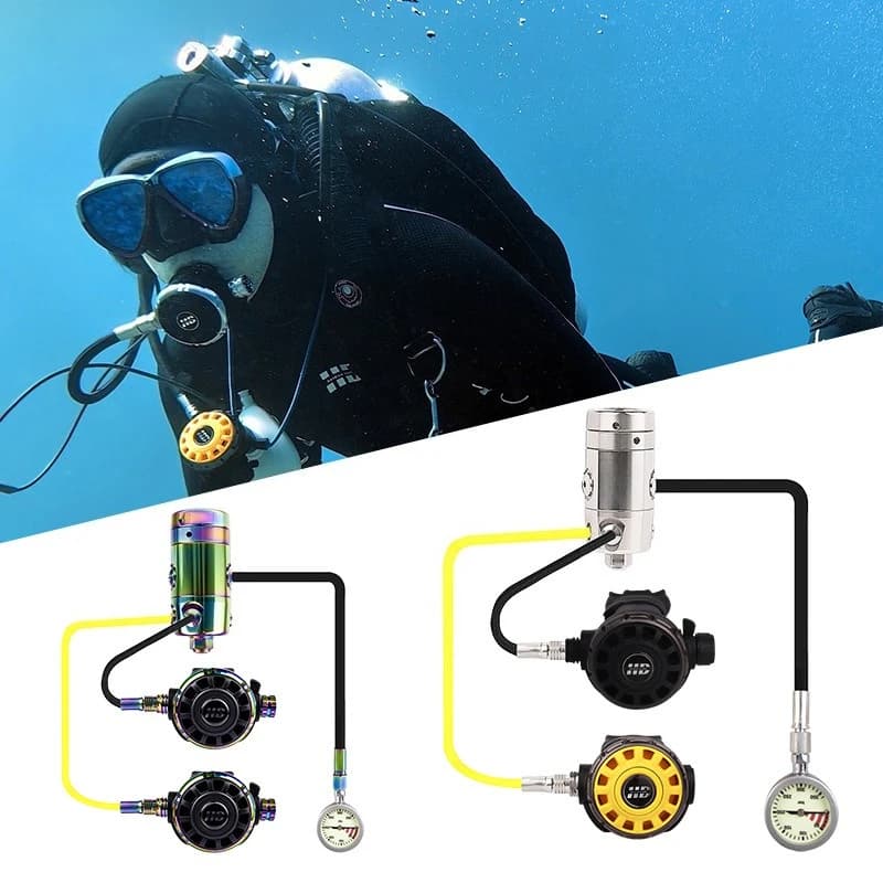 Scuba Diving Respirator Regulator Balanced Double Diaphragm Ice Diving Water Diving Equipment Set