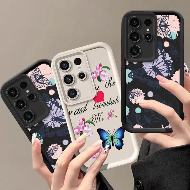 Night Butterfly Sea Phone Case for Samsung Galaxy S26 Ultra S25 Edge S24 FE S23 Plus S22 S21 S20FE S22+ S24 Silicone Soft Cover