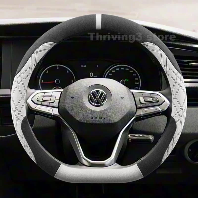 Suede Warm Car Steering Wheel Cover For Volkswagen Tayron R Transporter T7 2021-2025 Heating Covers For Covers Auto Accessories