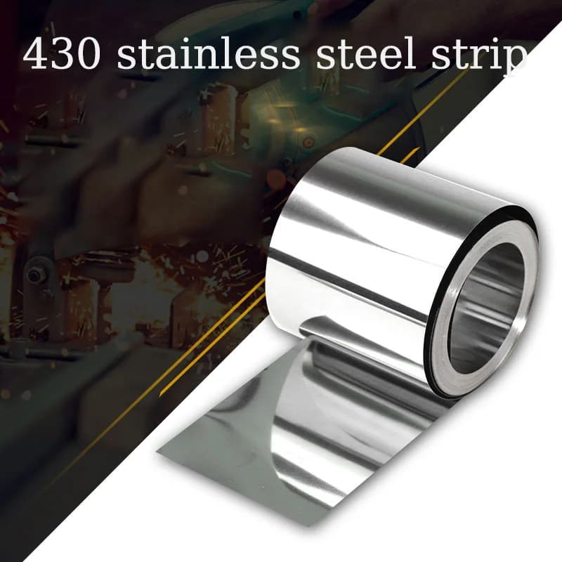430 Magnetic Stainless Steel Strip, 3CR13 Fine Steel Coil, Length: 1m, Thickness: 0.1 0.15 0.2 0.3 0.4 0.5mm
