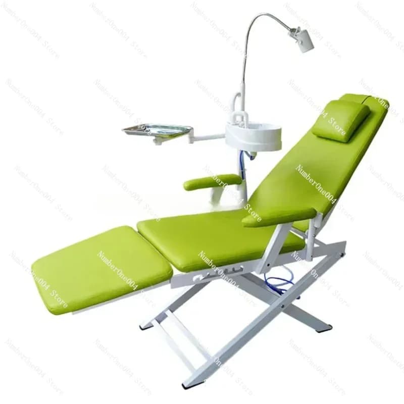 Dental Folding Chair with , LED Oral Lighting, Flushing Activity Light, Portable Unit