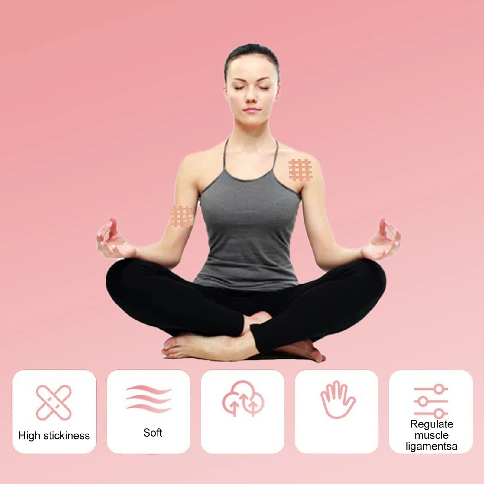 F9 5 Sheet Grid Tape Breathable Joint Muscle Acupuncture Point Therapy Cross Kinesiology Tape for Arms Legs
