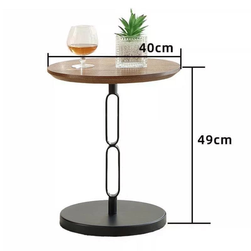 Household solid wood coffee table balcony small side table living room sofa round