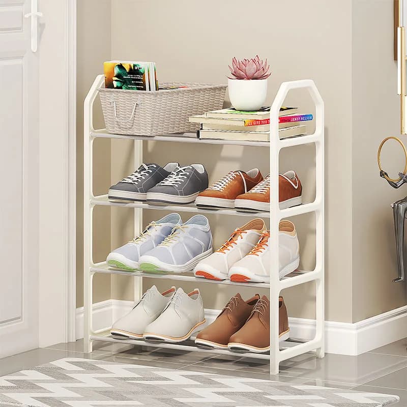 Economical Plastic Shoe Rack Good-looking Trapezoidal Multi-Layer Storage Anti-Dust Cabinet in Living Room