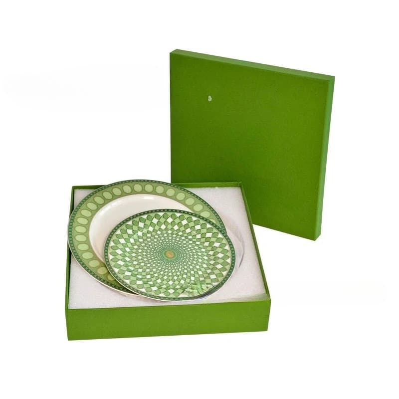 Premium light luxury bone china plate multi-layer fruit plate snack plate creative household ceramic western food