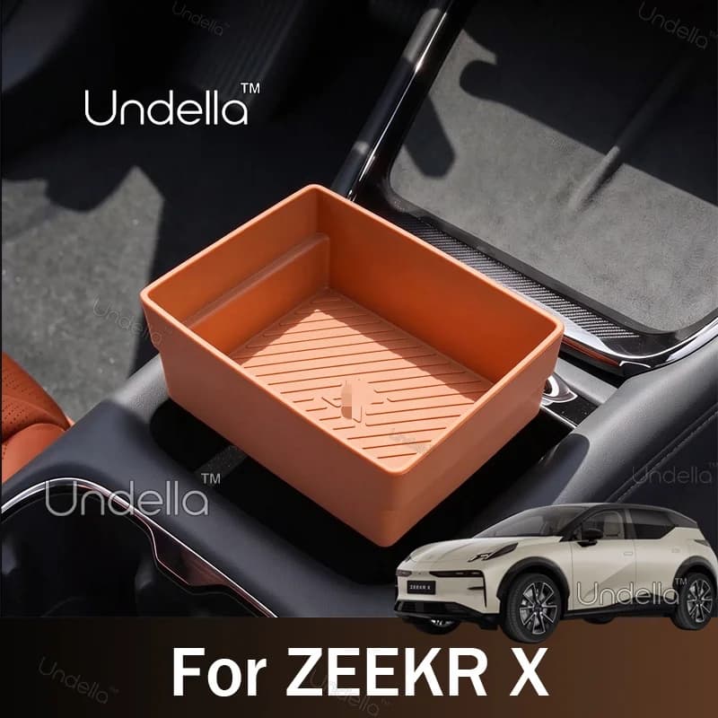 Center Console Storage Box Under Sliding Lid Armrest Organizer Tray For ZEEKR X 2026 2027 Interior Modification Car Accessories