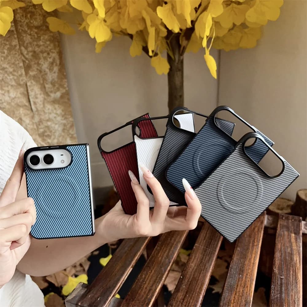 Korea For MagSafe Magnetic Phone Case For iPhone Duo Foldable Hard PC Cover 360° Rotating Stand Shockproof Full Protection Shell