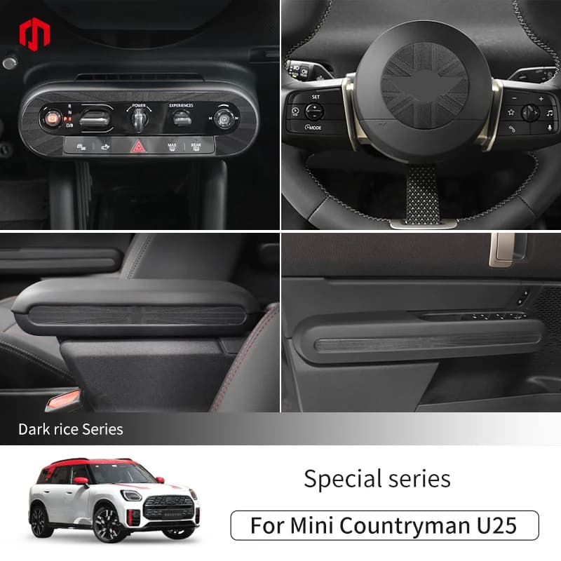 For BMW Mini Countryman U25 Armrest Box Side Strip Sticker Door Decorative Strip Steering Wheel Sticker Car Interior Sticker