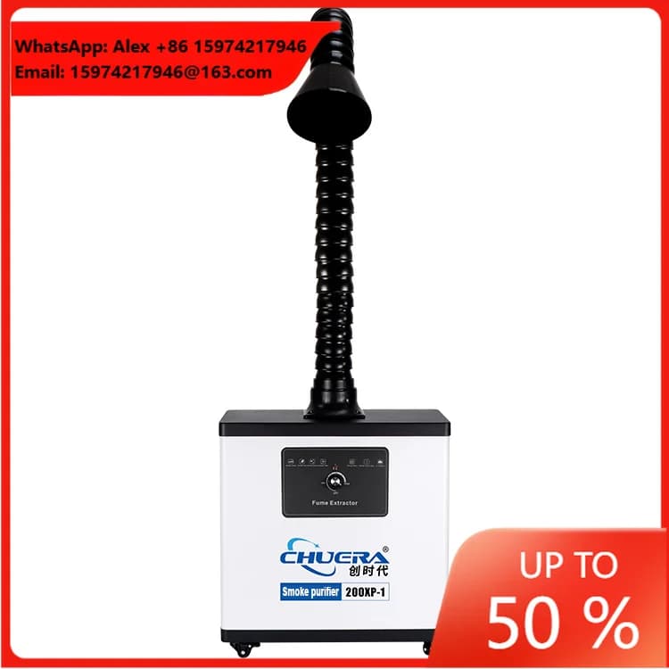 Chuera 200XP 200W Fume Extractor 0.3Um 99.99% Purification Air Filter Soldering Welding Laser Smoke Dust Purifier For Industrial