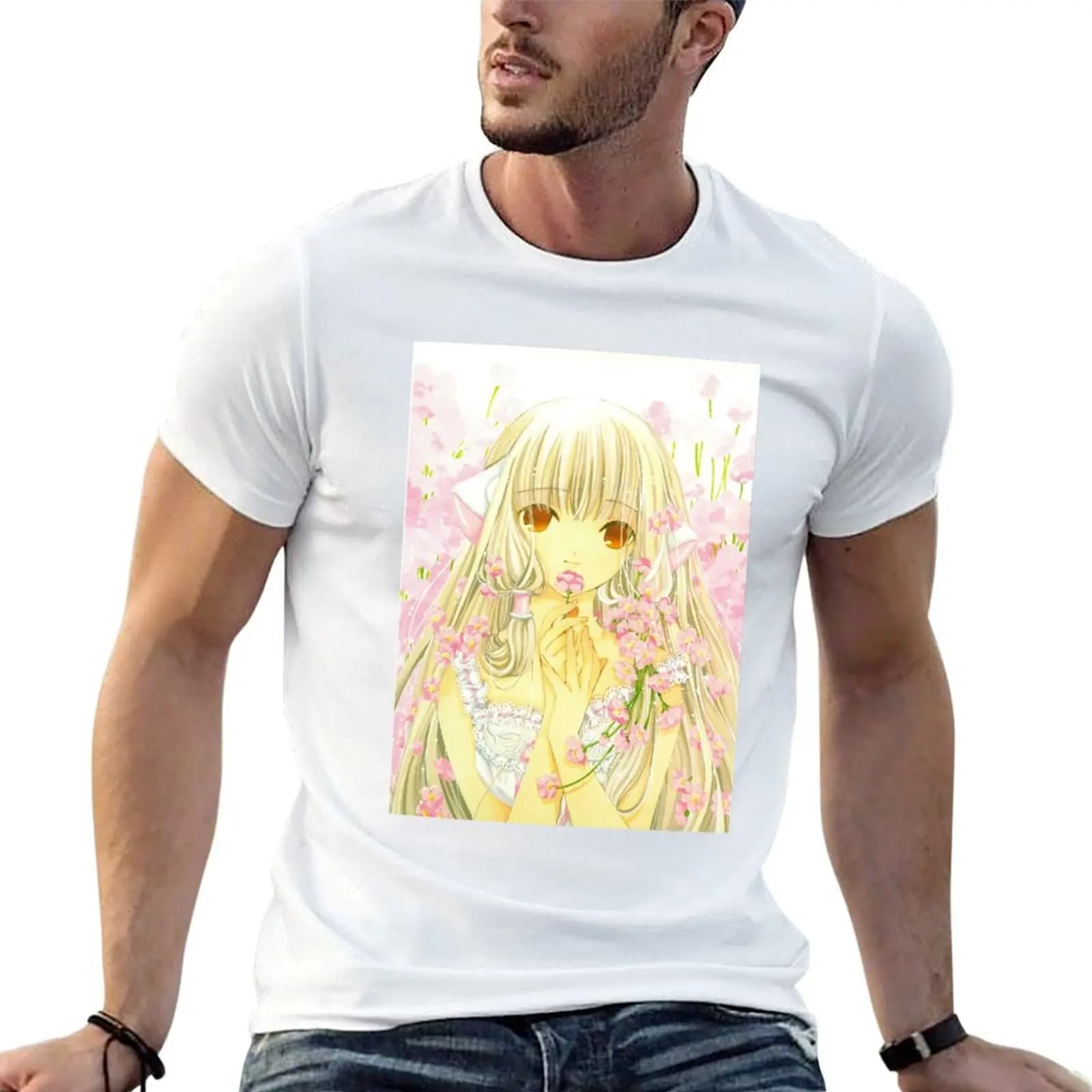 Flowers and Chi T-Shirt plain anime stuff plain t shirts men