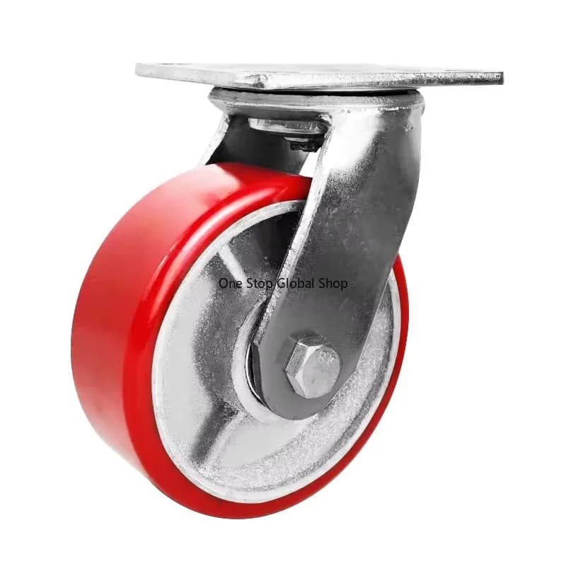 Caster Industriell 100mm 125mm 150mm 200mm Iron Core with  Polyurethane Material  Swivel Pu Industrial Caster Wheels for Trolley
