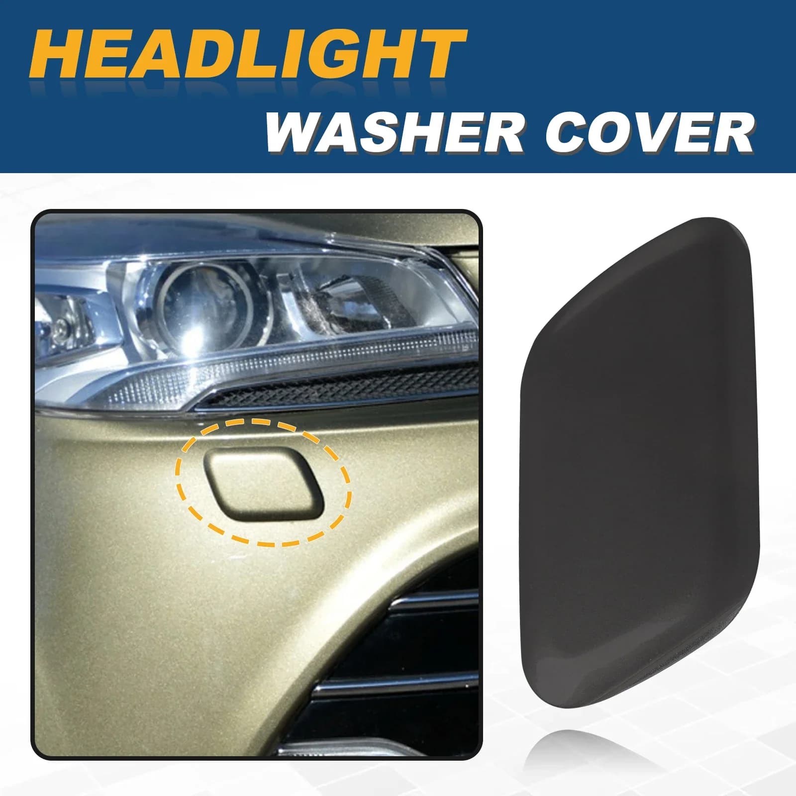 For Ford Escape Kuga 2013- 2016 Front Bumper Headlight Washer Jet Spray Nozzle Cover Cap Car Accessories