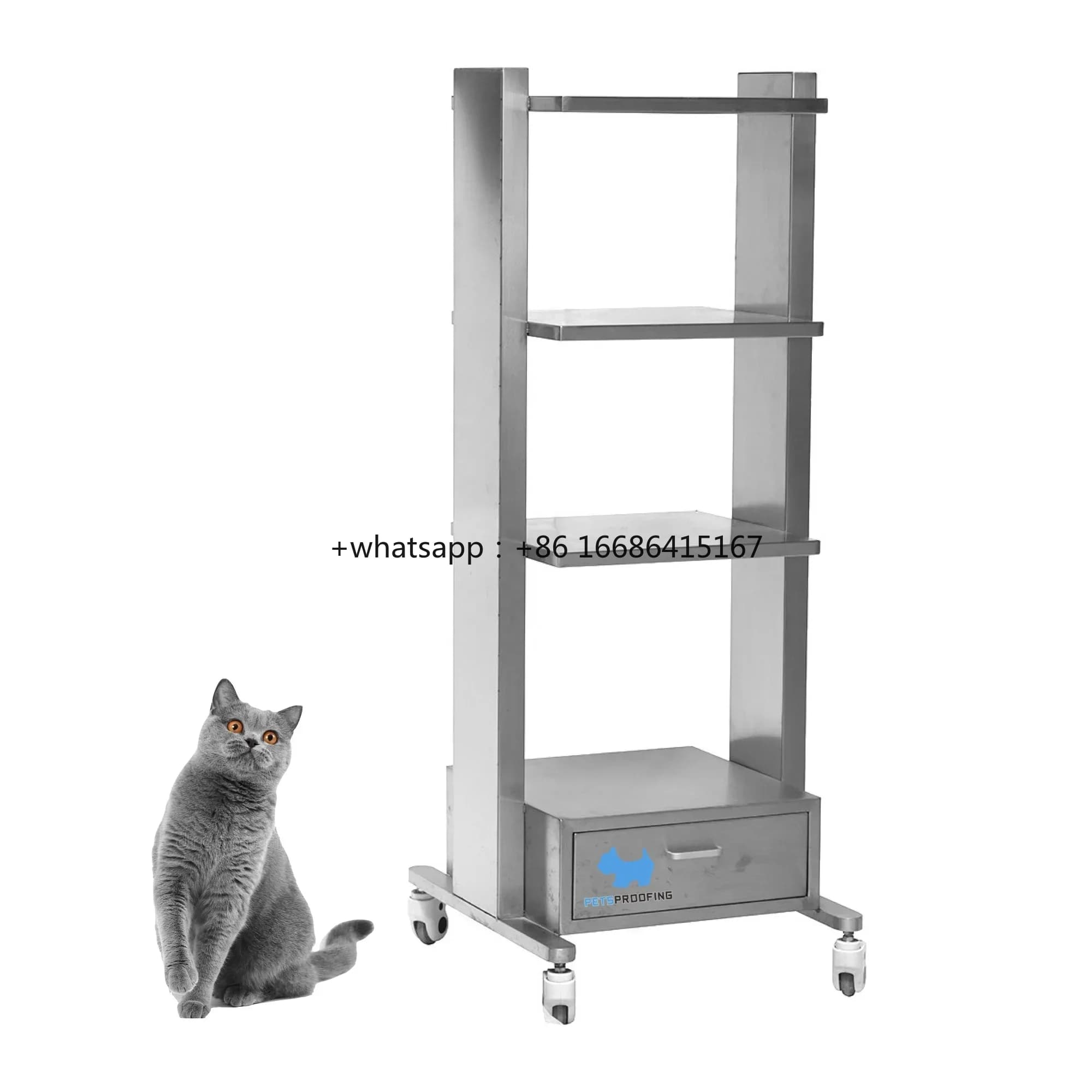 Hospital Medical Mobile Trolley Multilayer Equipment Instrument Cart Uroscope Shelf
