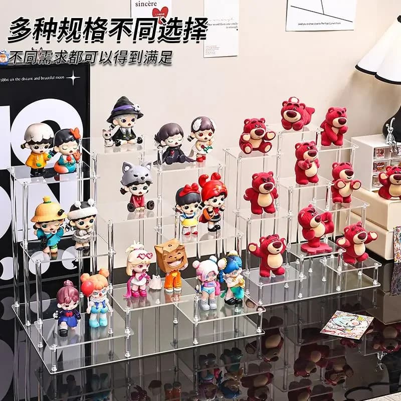 Handmade Doll Storage Display Rack Acrylic Ladder Display Rack Handmade Action Person Display Cabinet for Bubble Mart Storage