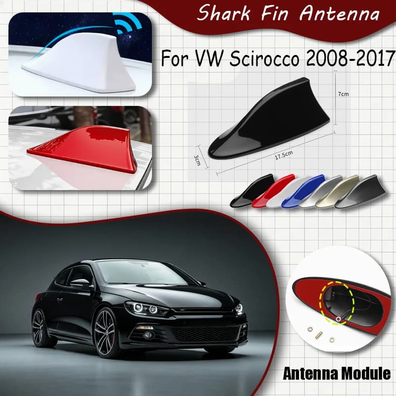 For VW Scirocco 2008-2017 Shark Fin Antenna, FM Signal Booster, Waterproof Radio Antenna, FM/AM Super Aerials