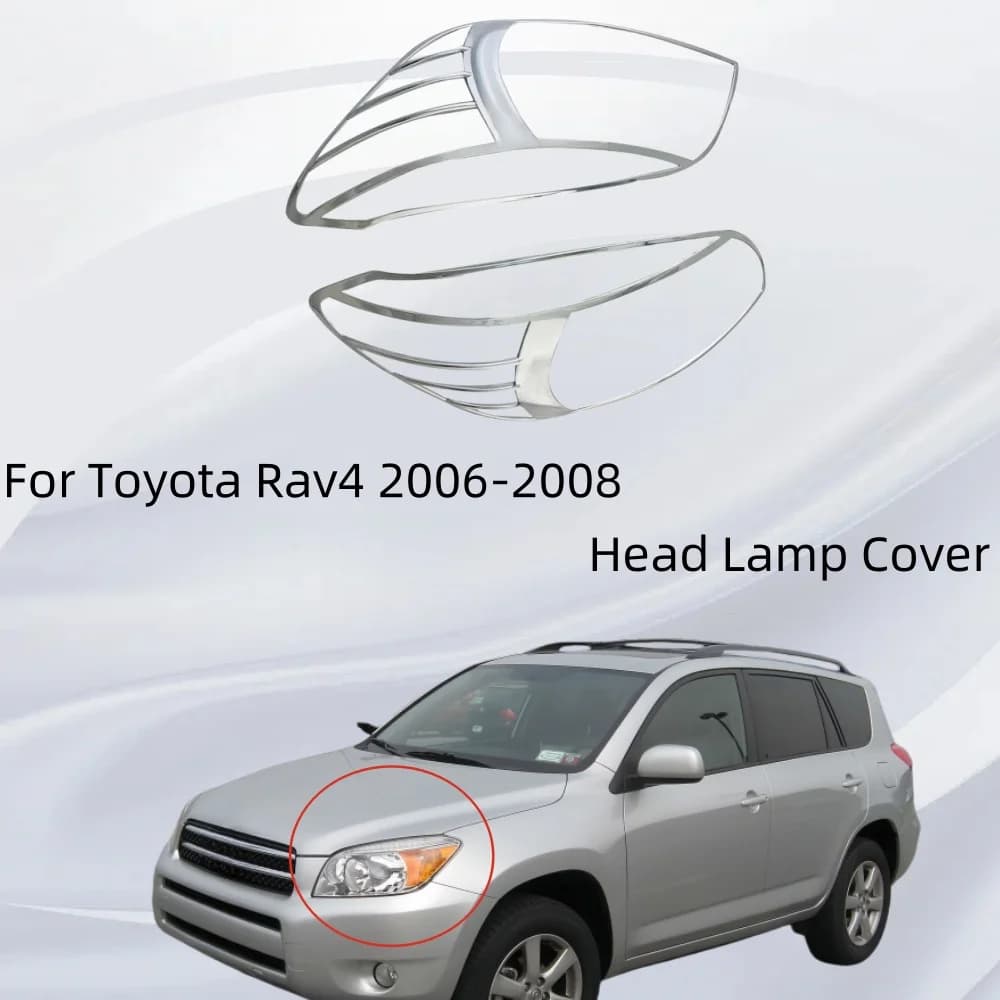 100% New ABS plastic Chrome Cars Accessories Head Lamp Cover Car Stickers For Toyota Rav4 2006 2007 2008