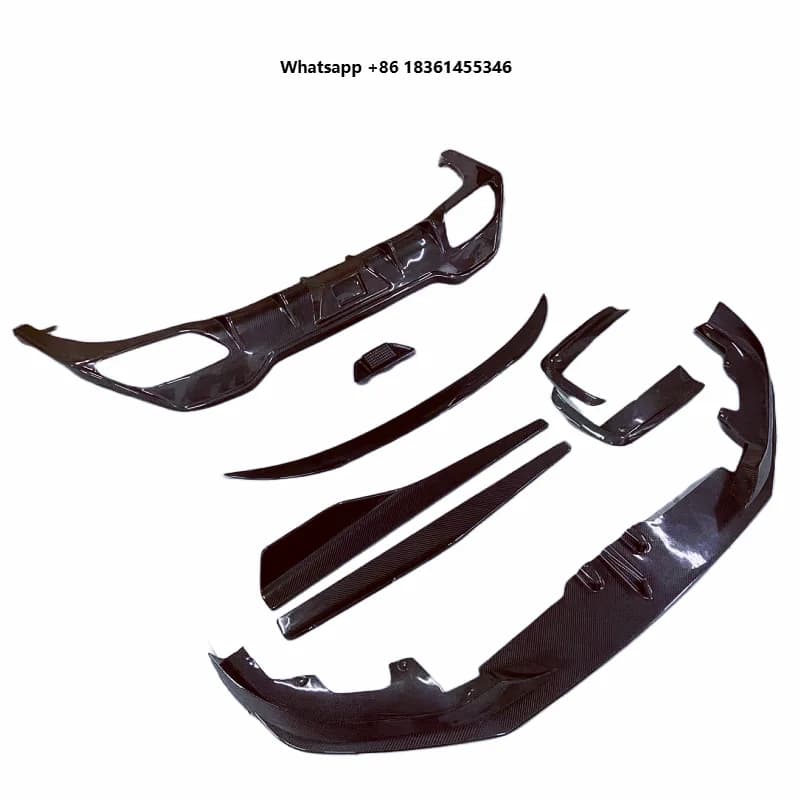for   8 Series G14 AC Style Carbon Fiber Front and Rear Bumper Separation Lip Rear Bumper Spoiler Side Skirt Body Kit