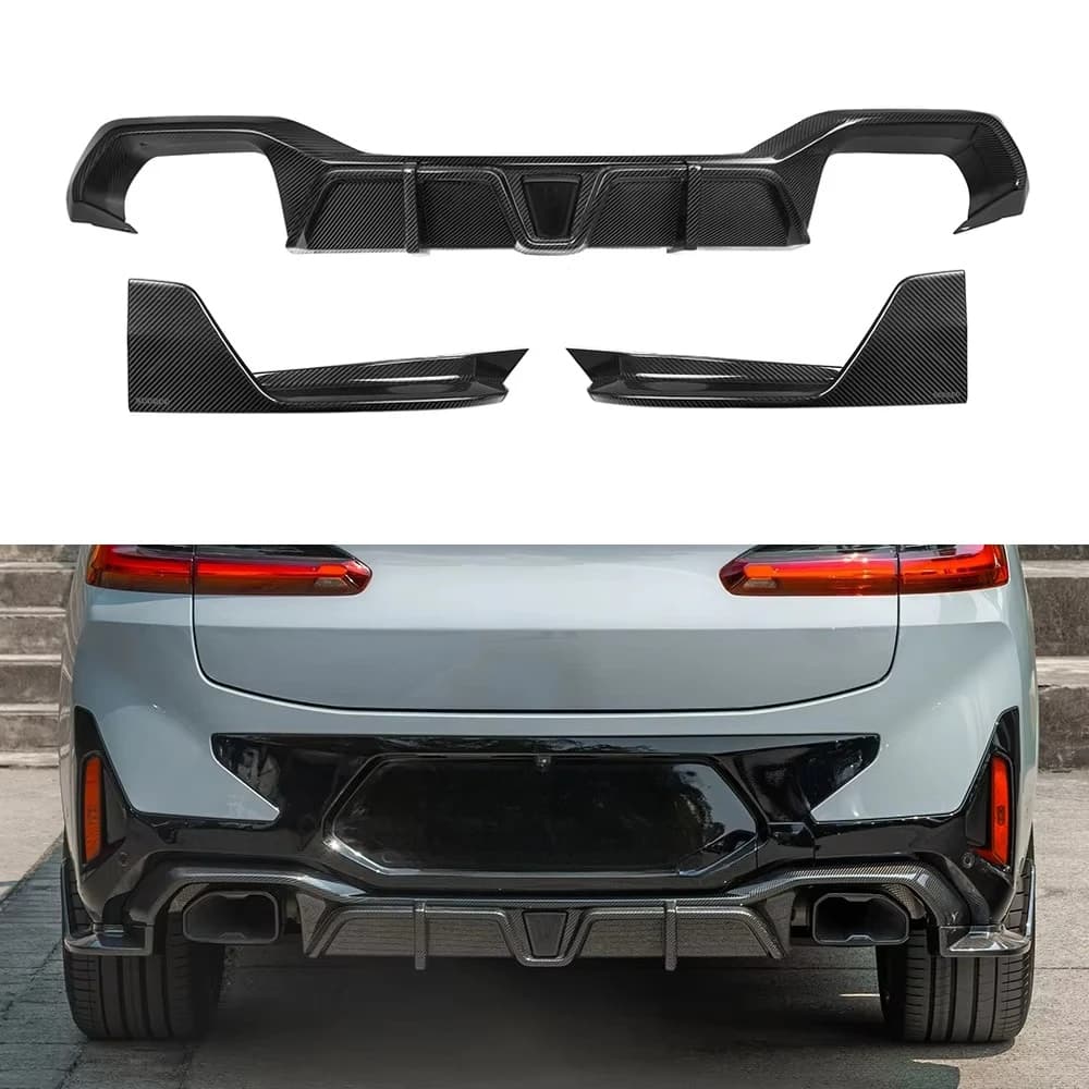 Body Kits for X4 G02 LCI Prepreg Carbon Fiber Car Rear Diffuser With Brake Light 2022