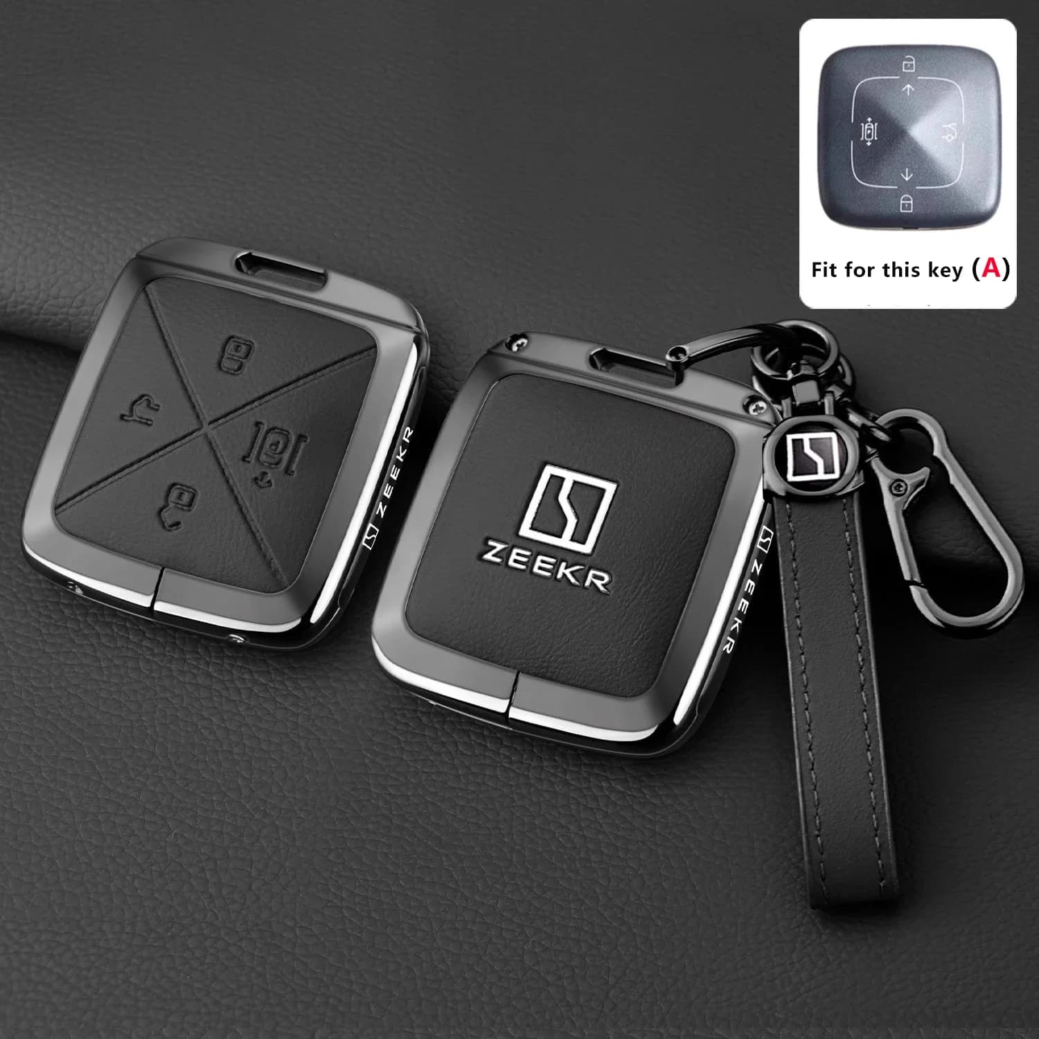 Car Key Case Fob for Zeekr 7X 2024 2025 Car-Styling Keychain Remote Protection Cover Bag Shell Housing Holder Auto Accessories