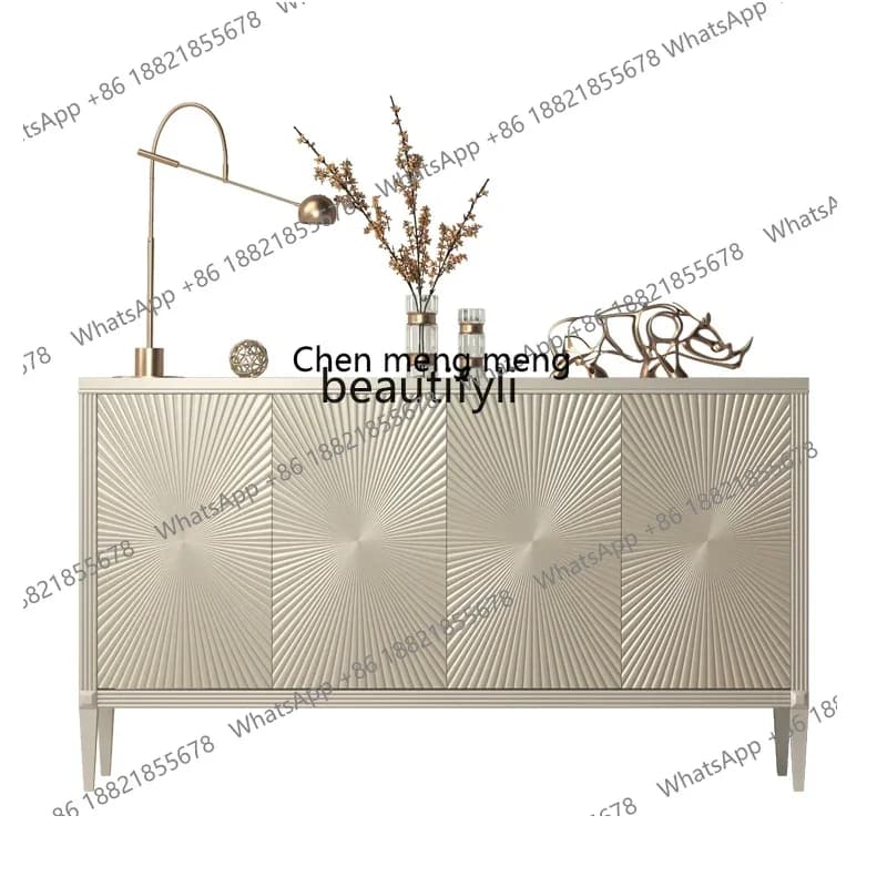 X  American side cabinet light luxury solid wood entrance wall storage cabinet living room decorative storage cabinetAA