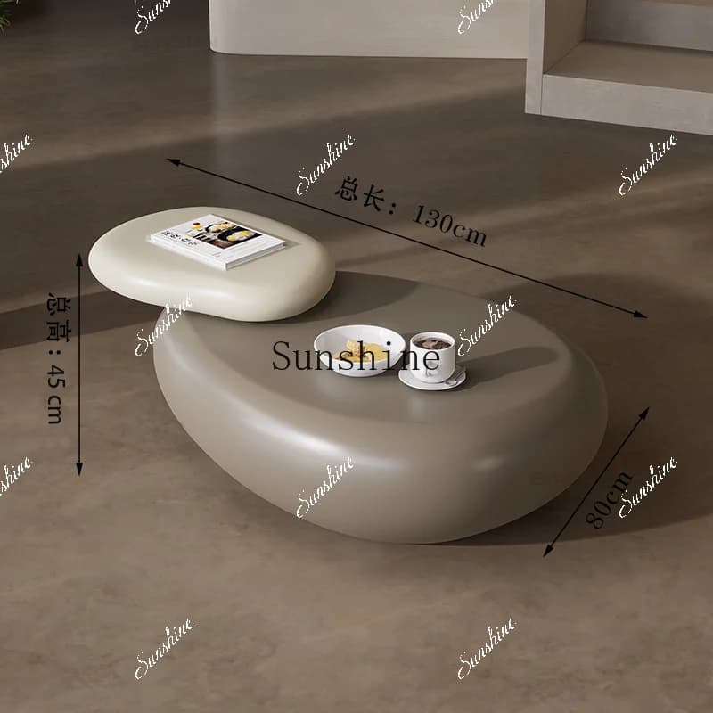 Cobble rotating coffee table living room cream wind movable high sense art  FT