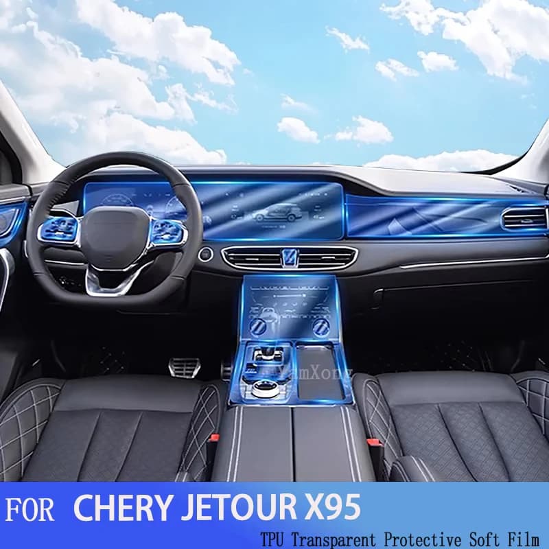 For CHERY JETOUR X95(2020-2023)Car GPS Navigation Protective LCD  TPU Screen Protector Anti-Scratch Film Fitting PPF