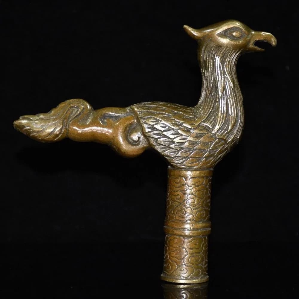 Collectible Phoenix Cane Top Ornament: Exquisitely Crafted and Lifelike Phoenix Cane Top